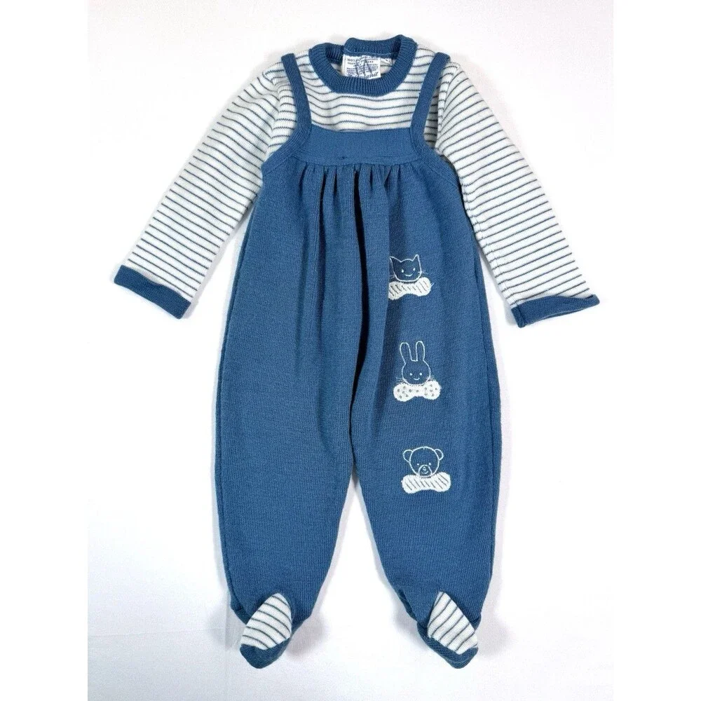 UNBRANDED‎ Vintage 70s 80s Baby Blue Two Piece Set Heirloom Outfit